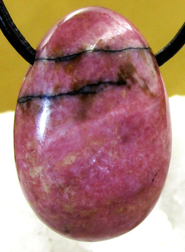 Rhodonit trommelstein - rhodonit,